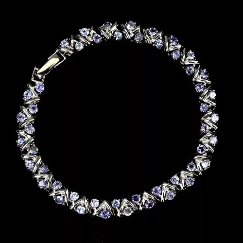 Silver bracelet tanzanite - tanzanite, blue