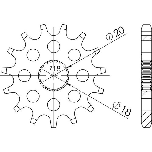 Pitch sprocket 428 z 14 - pitch,