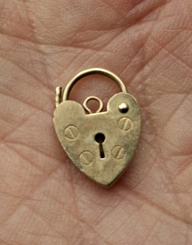 9ct gold charm padlock - charm,