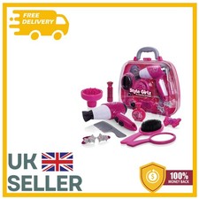 Deluxe Hair Styling Set for Girls - Battery Operated Hair Dryer & Accessories