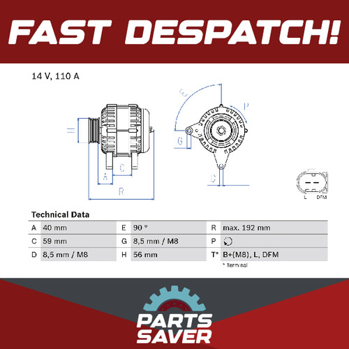 Alternator fits caddy 0 - caddy, 2.0