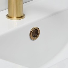 Nes Home Brushed Brass Replacement Basin Sink Hole Overflow Cover