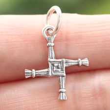 925 Sterling Silver Saint St Brigid's Cross Pendant Charm Fortunate Celtic