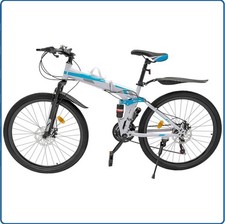  26" Folding Mountain Bike 21 Speed Men Bikes MTB Bicycle School Dual Disc Brake