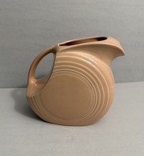 Fiestaware Two Quart Disk Water 7” Pitcher Peach/Apricot, Homer Laughlin