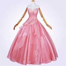 Wicked Glinda Cosplay Costume Women Pink Dress Wedding Dress + Crinoline