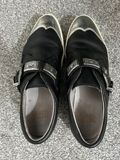 Ash Black Buckled Platform Sneakers Leather Shoes Trainers Goth Rock Emo Biker 4