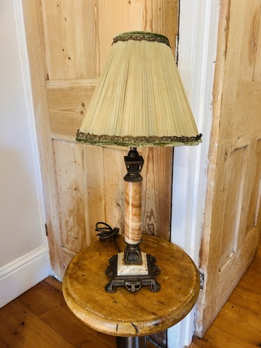 Antique marble column table - antique,