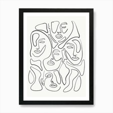 Abstract Drawing Of Faces Art