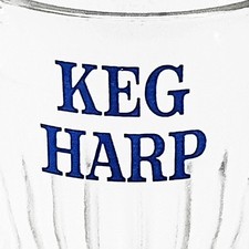 Keg Harp Beer Tankard Vintage Half Pint Glass Collectable Branded 1980s Pub RARE