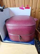 Vintage Retro Pouffe In Burgendy