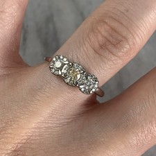 Diamond Trilogy Halo Illusion Cluster Ring 9ct 375 White Gold - Size M