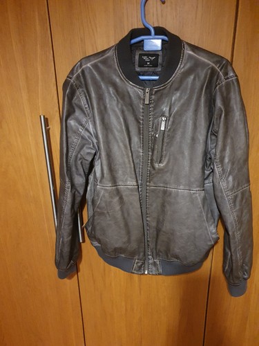 Men leather jacket brown - leather, brown/tan