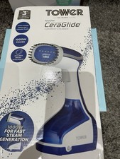 Tower Handheld Garment Steamer T22014BLUAL Ceraglide 1000 W ~ Blue and White