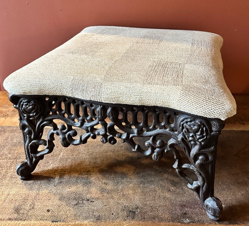 Vintage cast iron footstool - vintage,