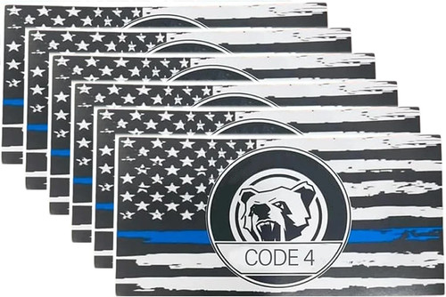 6pcs thin blue line - thin, car
