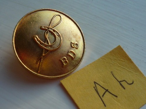 Vintage bds metal badge - bds, brooch
