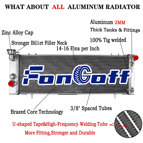 Aluminium radiator for jeep - aluminium,