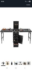Nail Station Desk Double Table Trolley Rolling Portable Case Storage Mobile 