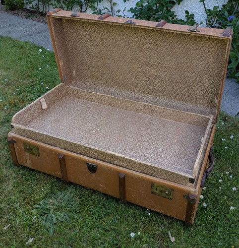 Vintage steamer trunk - steamer, 1930s