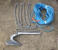 5kg Plough - CQR  style boat anchor Kit 5 metres Of 8mm chain 150ft 10mm rope