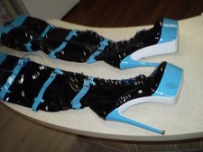 Navy/ blue 2tone  Patent Lace