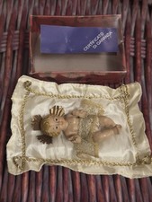 Vintage Religious Statue Infant Baby Jesus Hand Painted In Original Box