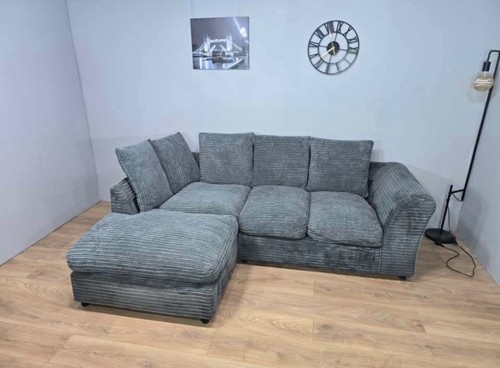 Small cord jumbo corner sofa - sofa,
