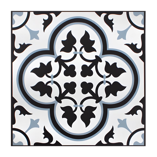 Vinyl floor tiles blue black - blue,