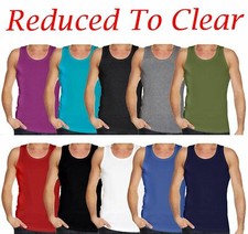 6x MENS VESTS 100% Cotton TANK TOP SUMMER TRAINING GYM TOPS PACK PLAIN S-4XL