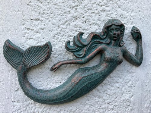 Hanging cast iron mermaid wall - mermaid,
