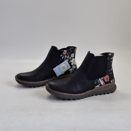 Black chelsea boots - boots, floral