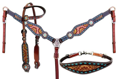 Leather western tack set with - tack,