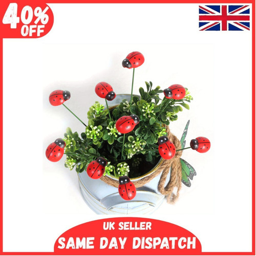 10pc wooden ladybug garden - “10pc,