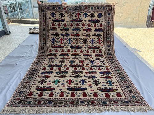 Fine vintage afghan - war, rug
