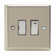 Varilight XN6ND Classic Satin Chrome 1 Gang 13A Switched Fused Spur + Neon