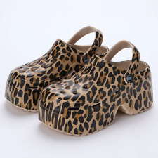 Leopard Thick Bottom Clogs for