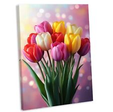 Tulip Flowers Bouquet Canvas Wall Art Print Framed or Unframed Floral Picture