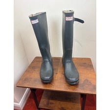 Hunter Original Adjustable Tall Wellington Boots Black UK 9