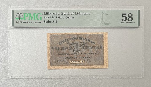 Lithuania 1922 centas pmg58 - 1,