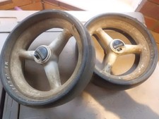 PRE LOVED ~ PAIR OF MOTOCADDY S1 TROLLEY WHEELS ONLY ~ WHITE ~ NEED A CLEAN