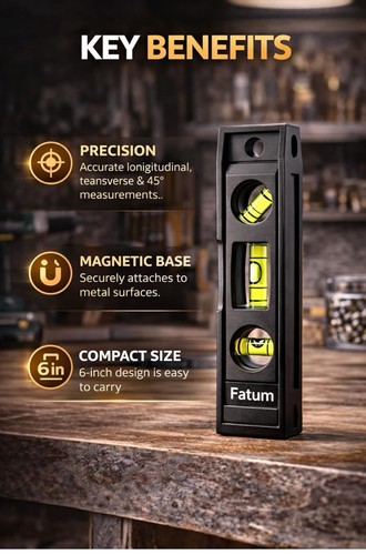 Mini spirit level magnetic - mini, 3
