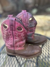 Smoky Mountain Youth Sz 13R Pink/Tan Square Toe Cowboy Boots for Little Girls
