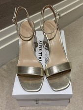 Long Tall Sally Women’s Wedding Strappy Sandals Shoes, Gold Size 8 Skinny Heel