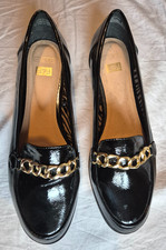 F&F Black patent Shoes Chain