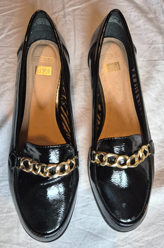 Black patent shoes chain - shoes,