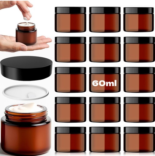 60ml amber glass cosmetic jars - 60ml,