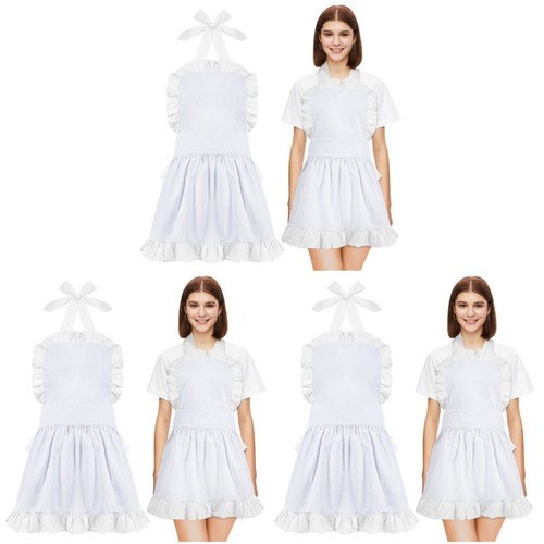 Cotton white waitress apron - white,