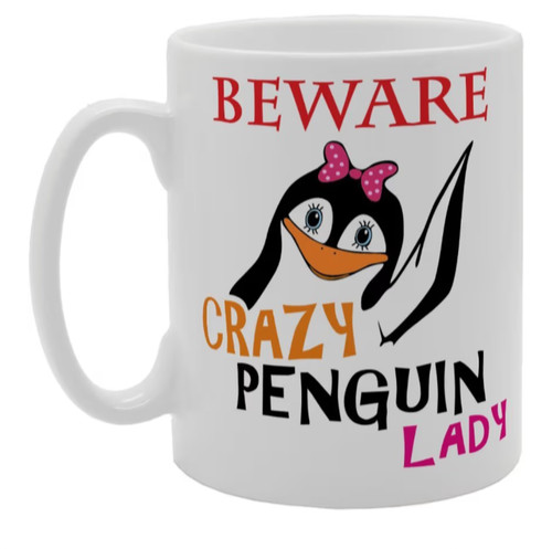 Funny penguin mug crazy - penguin, mug.
