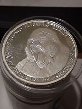 2015 1 TROY OUNCE .999 Silver Republique Du Congo 5000 Francs Silverback Gorilla